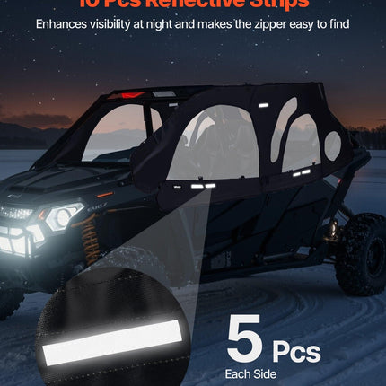 Cab Enclosure Upper Doors, Compatible with Polaris RZR PRO 2020-2024/Polaris RZR Turbo2022-2024, Soft Upper Doors, Upgraded Zipper UTV Soft Side Window Kit, Fit with Side Mirrors and Windshields.