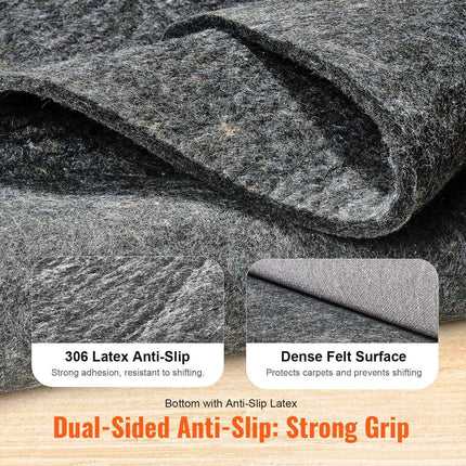 Rug Pad Gripper 9' x 12' Protective Carpet Pad 0.47" Thick for All Floors.