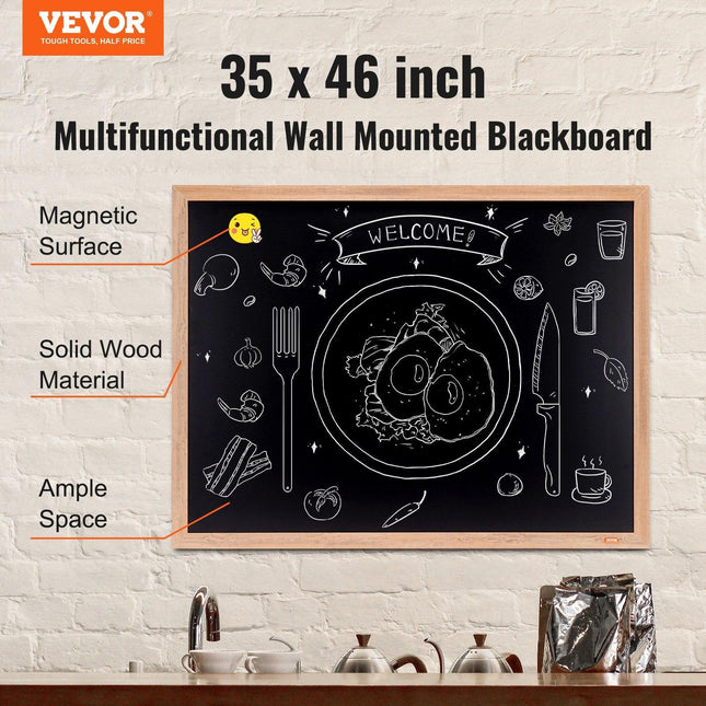 35"x46" Rustic Wood Framed Chalkboard Wall Hanging Magnetic Wedding Sign.