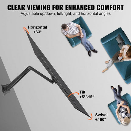 Full Motion TV Mount Fits for Most 26-55 inch TVs, Swivel Tilt Horizontal Adjustment TV Wall Mount Bracket with Articulating Arm, Max VESA 400x400mm , Holds up to 99 lbs.