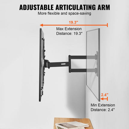 Full Motion TV Mount Fits for Most 26-55 inch TVs, Swivel Tilt Horizontal Adjustment TV Wall Mount Bracket with Articulating Arm, Max VESA 400x400mm , Holds up to 99 lbs.