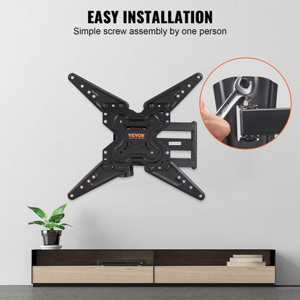 Full Motion TV Mount Fits for Most 26-55 inch TVs, Swivel Tilt Horizontal Adjustment TV Wall Mount Bracket with Articulating Arm, Max VESA 400x400mm , Holds up to 99 lbs.