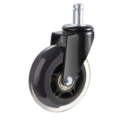 Office Chair Wheels, Set of 5, 76.2 mm Caster Wheels Replacement for Hardwood Floors and Carpet, Heavy Duty Computer Gaming Desk Casters with 59 kg Load Capacity, Universal Fit for Most Chairs.