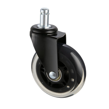 Office Chair Wheels, Set of 5, 76.2 mm Caster Wheels Replacement for Hardwood Floors and Carpet, Heavy Duty Computer Gaming Desk Casters with 59 kg Load Capacity, Universal Fit for Most Chairs.