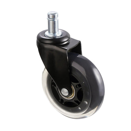 Office Chair Wheels, Set of 5, 76.2 mm Caster Wheels Replacement for Hardwood Floors and Carpet, Heavy Duty Computer Gaming Desk Casters with 59 kg Load Capacity, Universal Fit for Most Chairs.