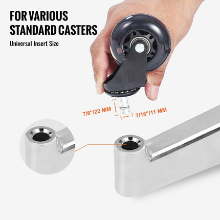 Office Chair Base Replacement, 710 mm 1134 kg Static Load Capacity, Heavy Duty Universal Computer Desk Chair Stool Base Part with Reinforced Metal Legs, Desk Chair Base Replacement Parts, Silver.