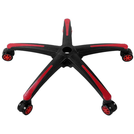 Office Chair Base Replacement, 710 mm, 1134 kg Static Load, Heavy Duty Universal Computer Desk Chair Stool Base Part with 5 Casters and Reinforced Legs, Desk Chair Base Replacement, Black + Red.