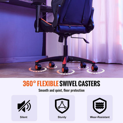 Office Chair Base Replacement, 710 mm, 1134 kg Static Load, Heavy Duty Universal Computer Desk Chair Stool Base Part with 5 Casters and Reinforced Legs, Desk Chair Base Replacement, Black + Red.