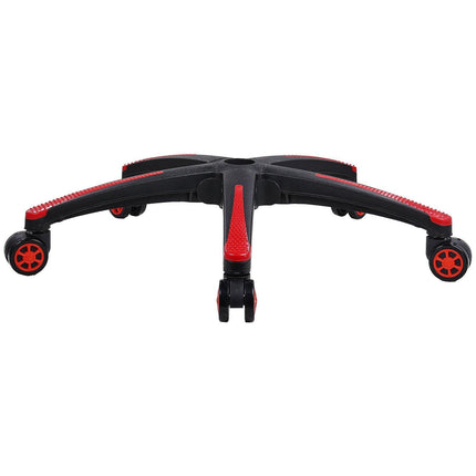 Office Chair Base Replacement, 710 mm, 1134 kg Static Load, Heavy Duty Universal Computer Desk Chair Stool Base Part with 5 Casters and Reinforced Legs, Desk Chair Base Replacement, Black + Red.