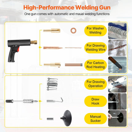 Stud Welder Dent Repair Kit, Spot Welding Machine with Slide Hammer Dent Puller, Professional Dent Removal Kit for Auto Body Dent Repair.