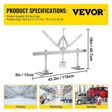 Dent Pull Lever Bar Kit Fit for Both Aluminum and Steel Dent Pulling (43INCH/1100MM).