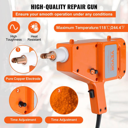 Stud Welder Kit, 1600A Stud Welder Dent Repair Kit, 800VA Spot Welder Stud, 220V Stud Gun Dent Puller Kit with Complete Accessories, Dent Welder Repair for Auto Body Repairing.