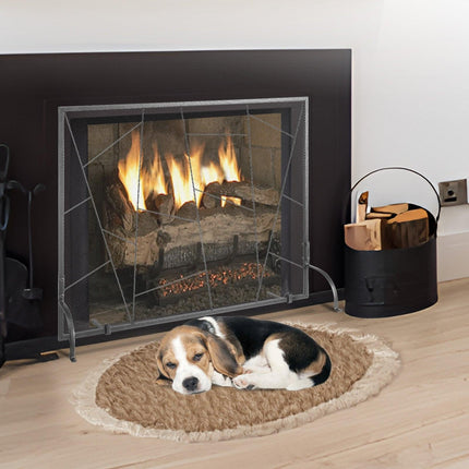 Fireplace Screen Single Panel, Sturdy Iron Mesh Fireplace Screen, 906(L) x720(H)MM Spark Guard Cover, Simple Installation, Free Standing Fire Fence Grate for Living Room Home Decor Modern.