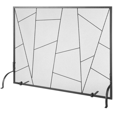 Fireplace Screen Single Panel, Sturdy Iron Mesh Fireplace Screen, 906(L) x720(H)MM Spark Guard Cover, Simple Installation, Free Standing Fire Fence Grate for Living Room Home Decor Modern.
