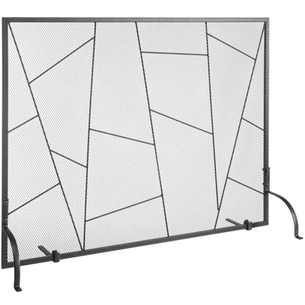 Fireplace Screen Single Panel, Sturdy Iron Mesh Fireplace Screen, 906(L) x720(H)MM Spark Guard Cover, Simple Installation, Free Standing Fire Fence Grate for Living Room Home Decor Modern.