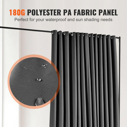 Room Divider, 8 ft x 10 ft (96 x 120inch) Portable Panel Room Divider with Wheels Curtain Divider Stand, Room Divider Privacy Screen for Office, Bedroom, Dining Room, Study, Black.