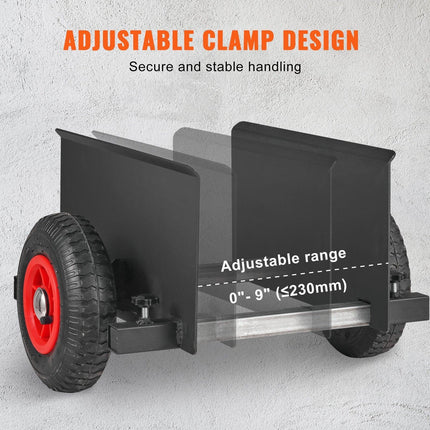 Panel Dolly, 600LBS Capacity Slab Dolly, Heavy-duty Drywall Mover with 8" Pneumatic Wheels, Adjustable Clamp Panel Cart for Drywall Sheet, Material Handling, All Terrain Moving Cart.