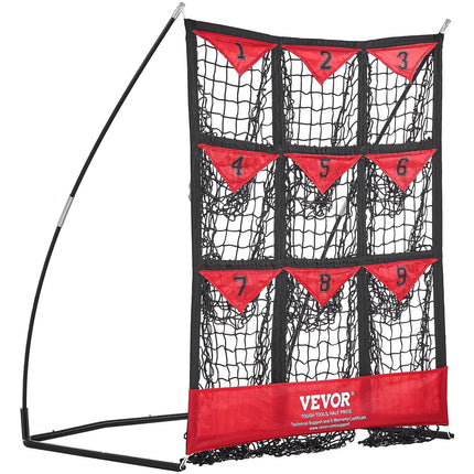 9 Hole Baseball Softball Pitching Net 9 Pocket Hitting Practice 49"x42".