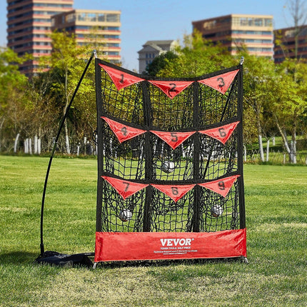 9 Hole Baseball Softball Pitching Net 9 Pocket Hitting Practice 49"x42".
