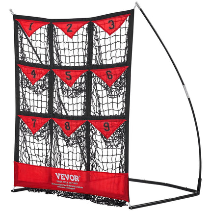 9 Hole Baseball Softball Pitching Net 9 Pocket Hitting Practice 49"x42".