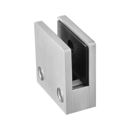 Glass Clamp, 4 PCS Square Glass Railing Bracket for 0.31 "-0.47 " Tempered Glass, 304 Stainless Steel Glass Mounting Clamp, Glass Shelf Bracket for Balcony, Garden, Pool, Stair, Silver.