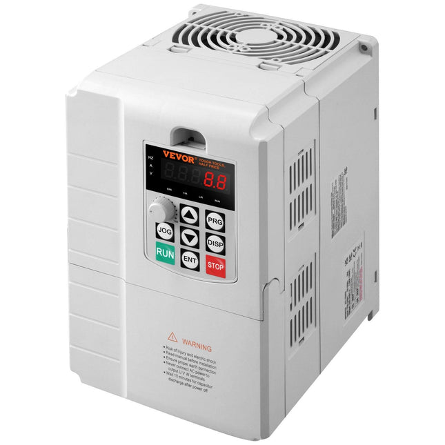VFD 10HP, 7.5KW, 34A, 1 Phase 220V-240V Input to 3 Phase 220V-240V Output Variable Frequency Drive, 0-400Hz VFD for AC Motor Speed Control.