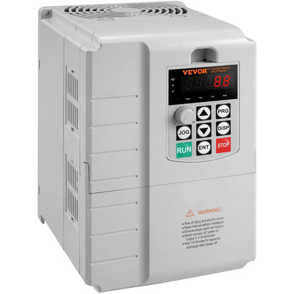 VFD 10HP, 7.5KW, 34A, 1 Phase 220V-240V Input to 3 Phase 220V-240V Output Variable Frequency Drive, 0-400Hz VFD for AC Motor Speed Control.