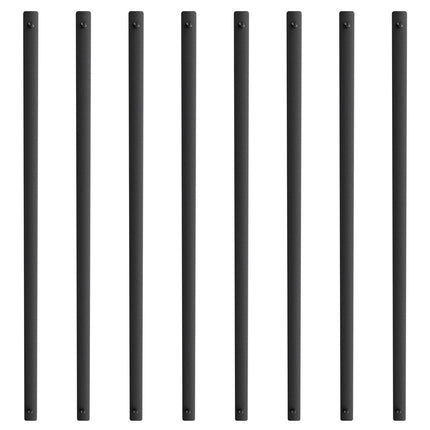 Staircase Metal Balusters, 32.28"x1"x0.2" Flat Aluminum Alloy Decorative Banister Spindles, 51 Pack Deck Baluster with Screws, Classic Hollow Deck Railing Satin Black Powder Coated for Porch.