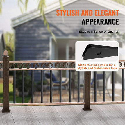 Staircase Metal Balusters, 32.28"x1"x0.2" Flat Aluminum Alloy Decorative Banister Spindles, 51 Pack Deck Baluster with Screws, Classic Hollow Deck Railing Satin Black Powder Coated for Porch.