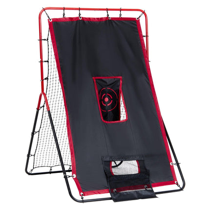 Baseball And Softball Rebounder Net 3.5x4.5 ft 2-in-1 Switch Hitter Pitch.