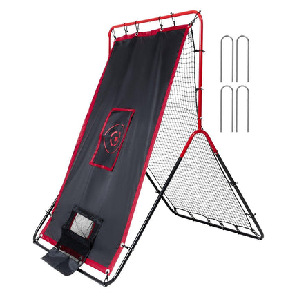 Baseball And Softball Rebounder Net 3.5x4.5 ft 2-in-1 Switch Hitter Pitch.