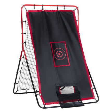 Baseball And Softball Rebounder Net 3.5x4.5 ft 2-in-1 Switch Hitter Pitch.