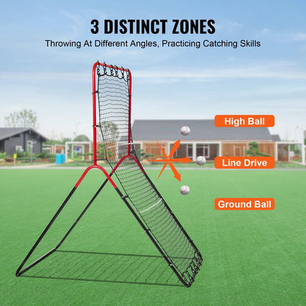 Baseball And Softball Rebounder Net, 3 x 4.5 ft PitchBack Baseball Pitching Nest, 3-Way Baseball, Softball Pitchback Net, Fielding Trainer, Bounce Back Net for Fielding/Throwing Practice.