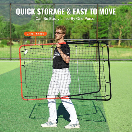 Baseball And Softball Rebounder Net, 3 x 4.5 ft PitchBack Baseball Pitching Nest, 3-Way Baseball, Softball Pitchback Net, Fielding Trainer, Bounce Back Net for Fielding/Throwing Practice.