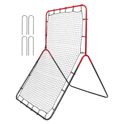 Baseball And Softball Rebounder Net, 3 x 4.5 ft PitchBack Baseball Pitching Nest, 3-Way Baseball, Softball Pitchback Net, Fielding Trainer, Bounce Back Net for Fielding/Throwing Practice.