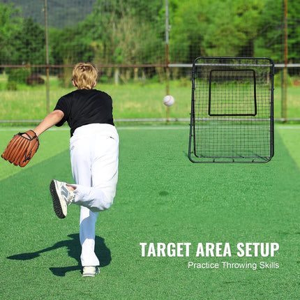Baseball And Softball Rebounder Net, 4 x 6 Feet PitchBack Baseball Nest for Pitching and Fielding Training, Pitch Return Trainer Rebound Net with Pitching Target, 4 Adjustable Angles.