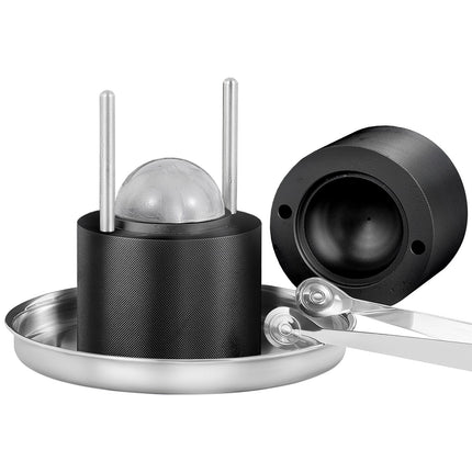 Ice Ball Press, 6cm Ice Ball Maker, Aircraft Al Alloy Ice Ball Press Kit for 60mm Ice Sphere, Ice Press with Tong and Drip Tray, for Whiskey, Cocktail, Bourbon, Scot on Party & Holiday, Black.