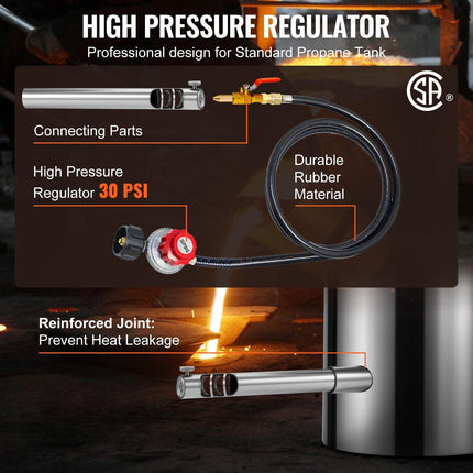 6KG Propane Melting Furnace Kit Melting Furnace Stainless Steel 2700℉.