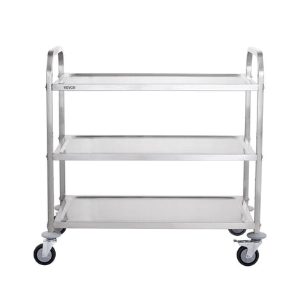 3-Tier Utility Cart Rolling Cart on Wheels 37.5"x20"x37.7" 450 LBS 6 Hooks.