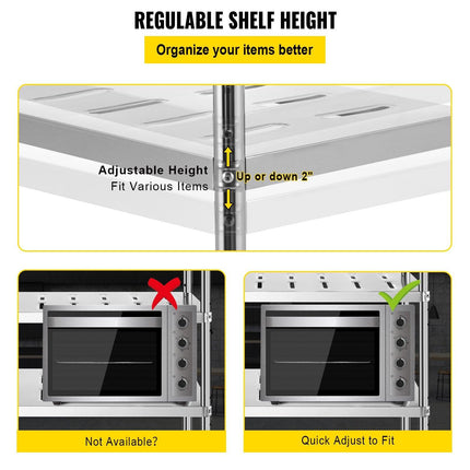 Garage Shelf Heavy Duty Shelving 4-Tier 150x45x155cm Stainless Steel.