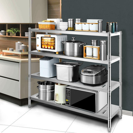 Garage Shelf Heavy Duty Shelving 4-Tier 150x45x155cm Stainless Steel.