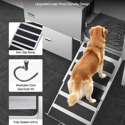 155 cm Dog Grooming Bath Tub Stainless Steel w Ramp Water Filter.