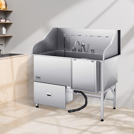 155 cm Dog Grooming Bath Tub Stainless Steel w Ramp Water Filter.