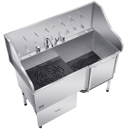 155 cm Dog Grooming Bath Tub Stainless Steel w Ramp Water Filter.