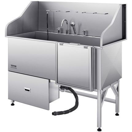 155 cm Dog Grooming Bath Tub Stainless Steel w Ramp Water Filter.