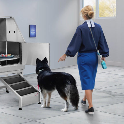 1.57M Pet Dog Bathing Station w/Ramp, Professional Stainless Steel Dog Grooming Tub w/ Soap Box, Faucet,Rich Accessory,Bathtub for Large,Medium,Small Pets, Washing Sink for Home(Left).