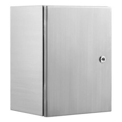 Steel Electrical Box, 40x30x15 cm, 304 Stainless Steel Electrical Enclosure Box, Wall-Mounted Outdoor Electrical Electronic Equipment Enclosure with Mounting Plate Hinges Lock, IP66 Waterproof.