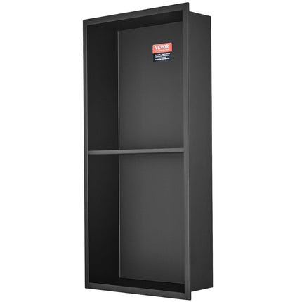 33.02 x 63.5 cm No Tile Shower Niche 304 Stainless Steel, Wall-Inserted Niche Recessed Double Shelves, Sealed Waterproof Rust-Resistant Modern Niche for Shower or Soap Storage Bathroom.
