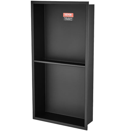 33.02 x 63.5 cm No Tile Shower Niche 304 Stainless Steel, Wall-Inserted Niche Recessed Double Shelves, Sealed Waterproof Rust-Resistant Modern Niche for Shower or Soap Storage Bathroom.