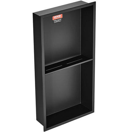 33.02 x 63.5 cm No Tile Shower Niche 304 Stainless Steel, Wall-Inserted Niche Recessed Double Shelves, Sealed Waterproof Rust-Resistant Modern Niche for Shower or Soap Storage Bathroom.